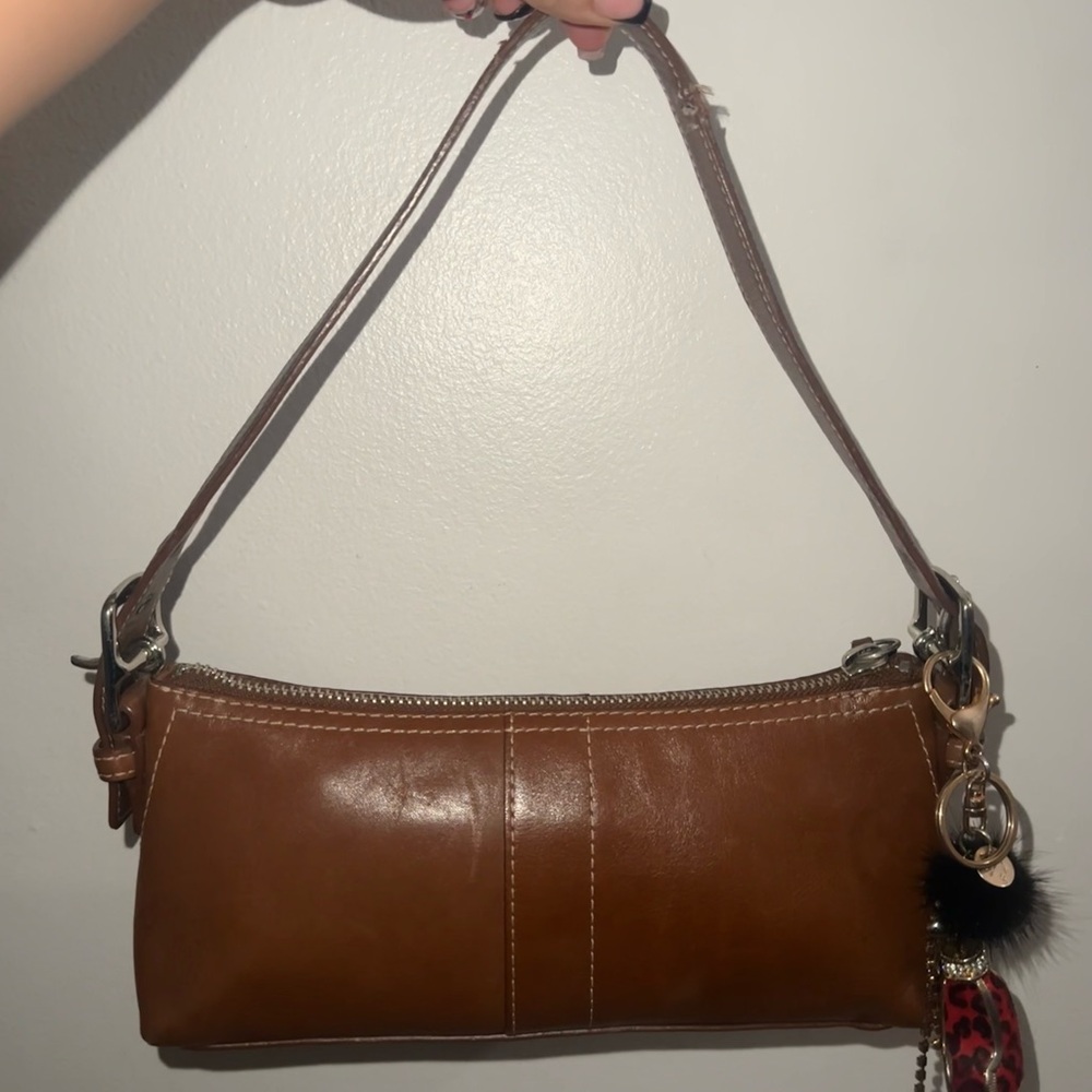 Coach Brown Leather Baguette Bag